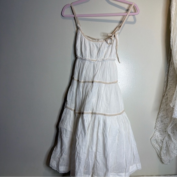 Free People Free-est Isla Tiered Ruched Vacation Midi Dress M - Picture 6 of 10